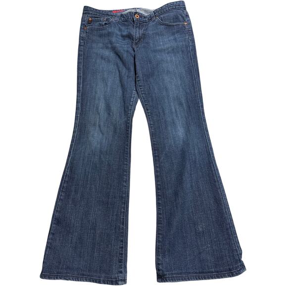Adriano Goldschmied The Club Jeans Flare Womens 32 R Low Rise USA Blue AG BW2267 - Picture 1 of 12